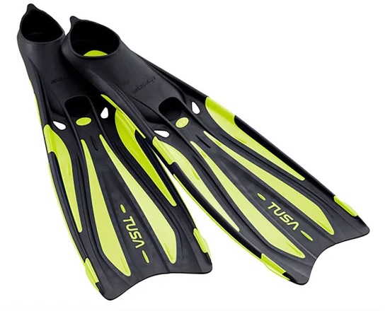 Tusa Solla Full Foot Fins | Fluro Yellow | Extra Small - Click Image to Close