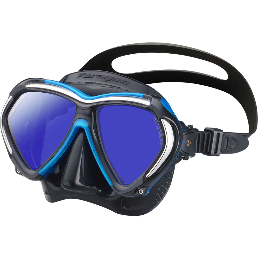 Tusa Paragon Mask - Black skirt - Fishtail Blue frame (QB-FB) - Click Image to Close