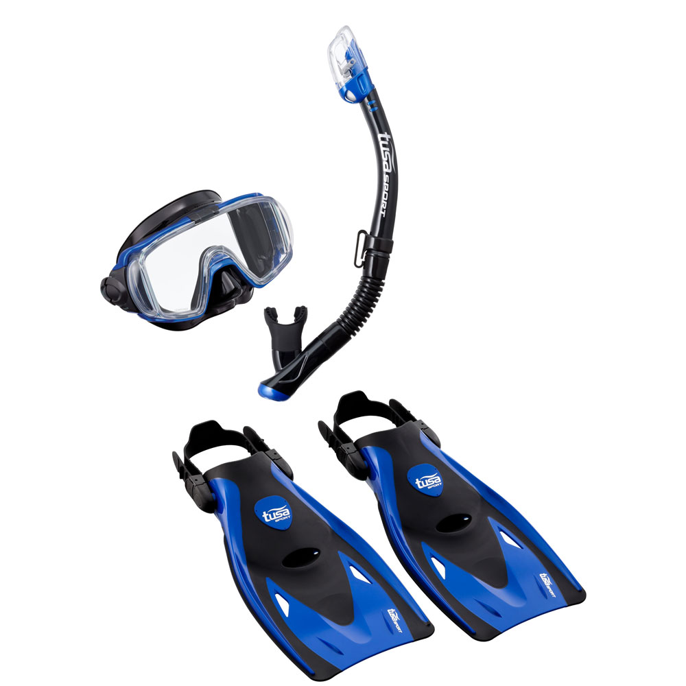 Tusa Sport Visio Tri-Ex Adult Travel Set - Metallic Blue - M - Click Image to Close